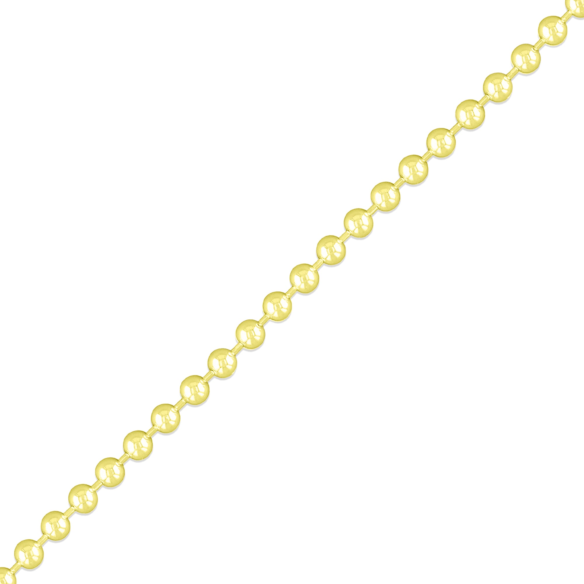 Solid 14K Yellow Gold Italian Ball Bead Chain 1MM 1.2MM 1.5MM 