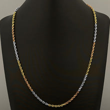 Load image into Gallery viewer, 3MM Tri-Gold Rope Chain (Diamond Cut) - Mour & Co.