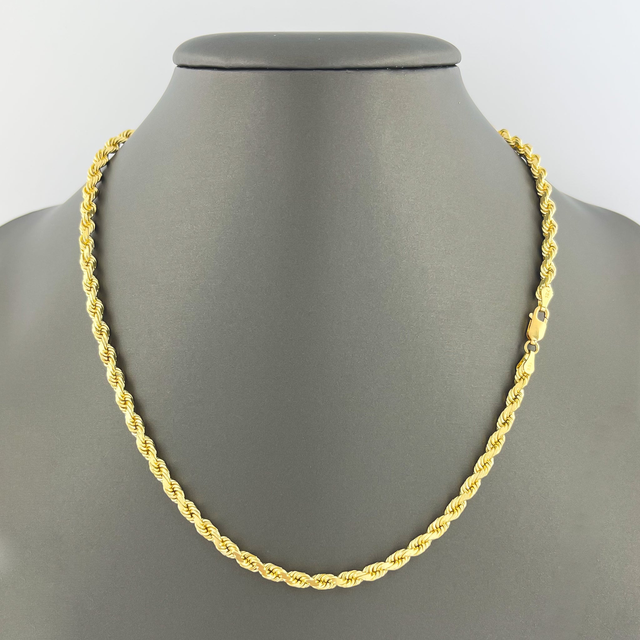 4mm Twisted Rope Chain Diamond Cut in Solid 14k Gold – Mour & Co.