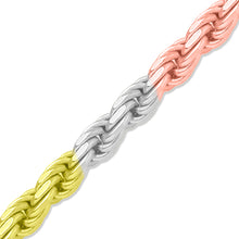 Load image into Gallery viewer, 4MM Tri-Gold Rope Chain (Diamond Cut)
