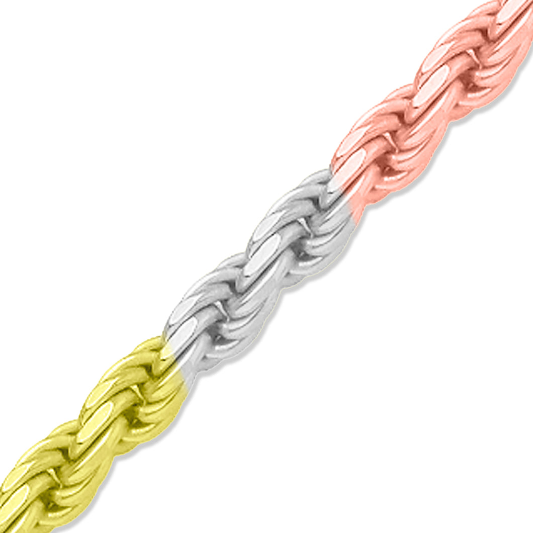 4MM Tri-Gold Rope Chain (Diamond Cut)