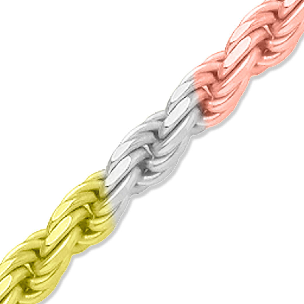 5MM Tri-Gold Rope Chain (Diamond Cut)