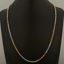 Load image into Gallery viewer, 3MM Tri-Gold Rope Chain (Diamond Cut)
